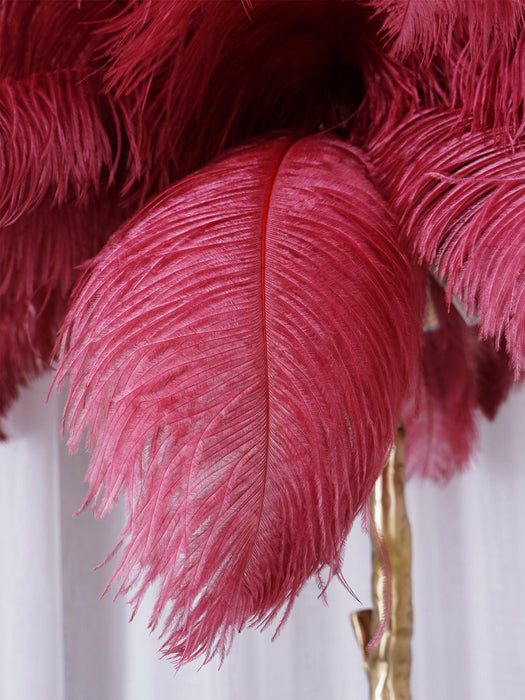 Ostrich Feather Brass Floor Lamp - DWHOME