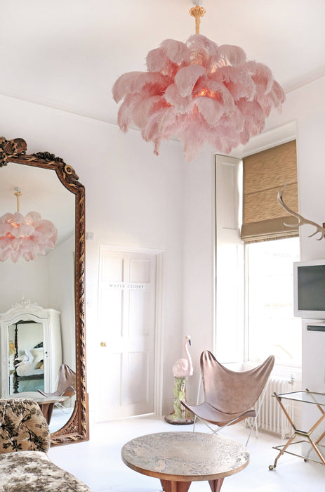 Ostrich Feather Chandelier