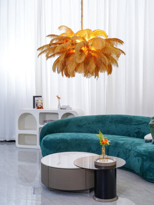 Ostrich Feather Chandelier.