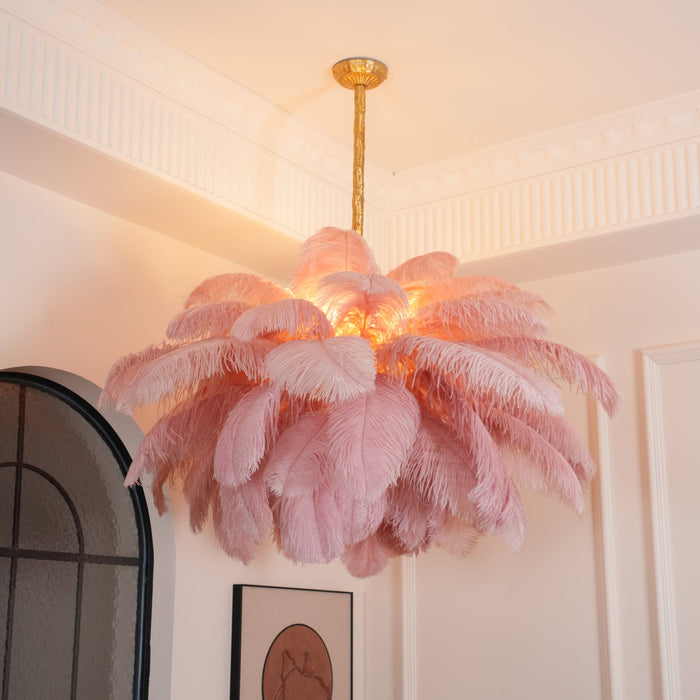 Ostrich Feather Chandelier.