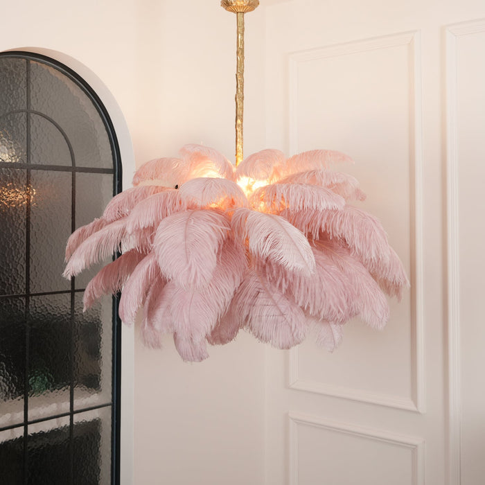 Ostrich Feather Chandelier