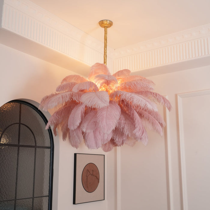 Ostrich Feather Chandelier.