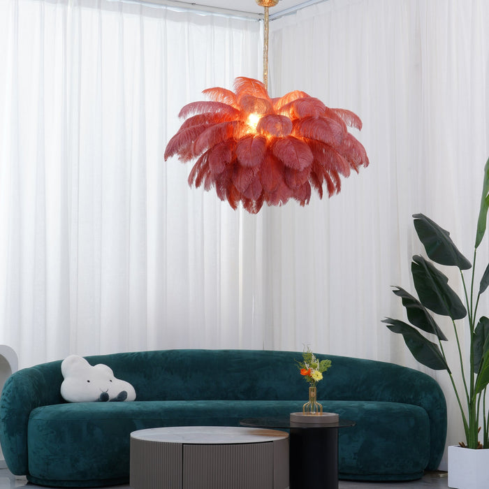 Ostrich Feather Chandelier.