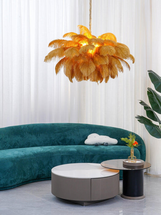 Ostrich Feather Chandelier.