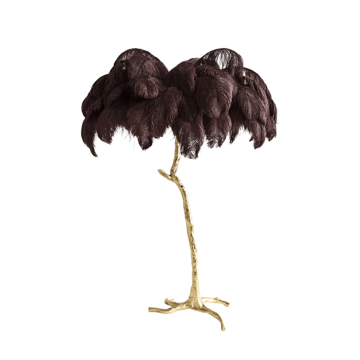 Ostrich Feather Brass Floor Lamp - DWHOME