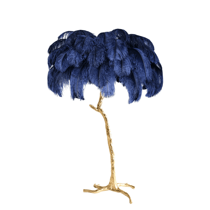 Ostrich Feather Brass Floor Lamp - DWHOME