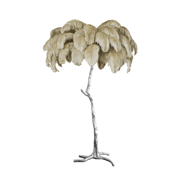 Ostrich Feather Brass Floor Lamp - DWHOME