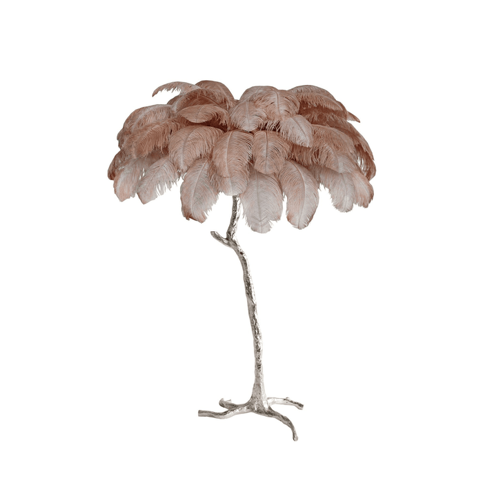 Ostrich Feather Brass Floor Lamp - DWHOME