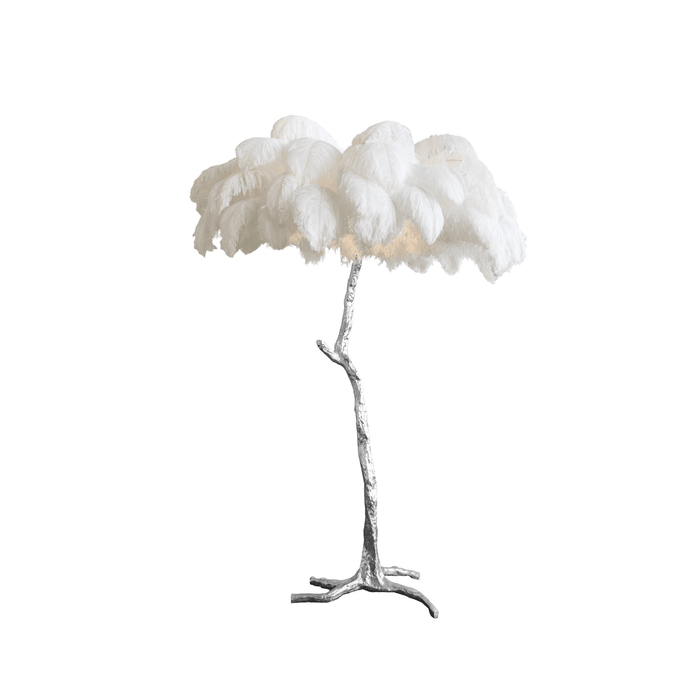 Ostrich Feather Brass Floor Lamp - DWHOME