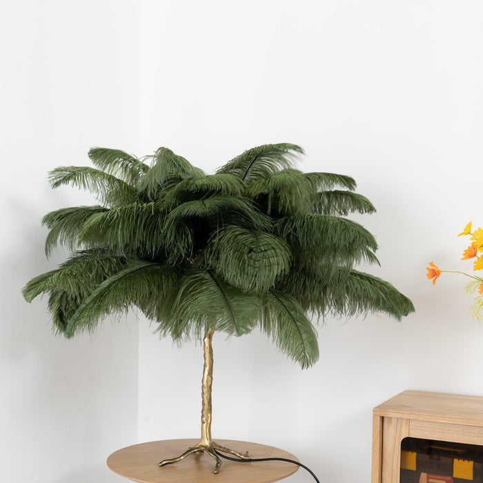 Ostrich Feather Table Lamp-DWHOME