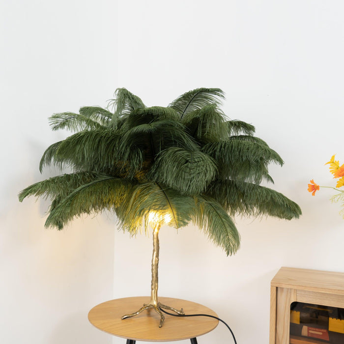 Ostrich Feather Table Lamp-DWHOME