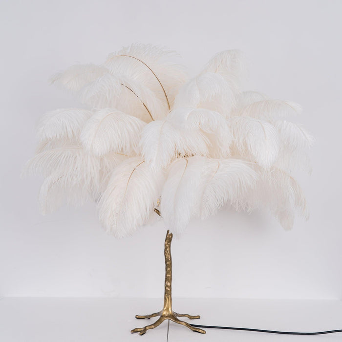 Ostrich Feather Table Lamp-DWHOME