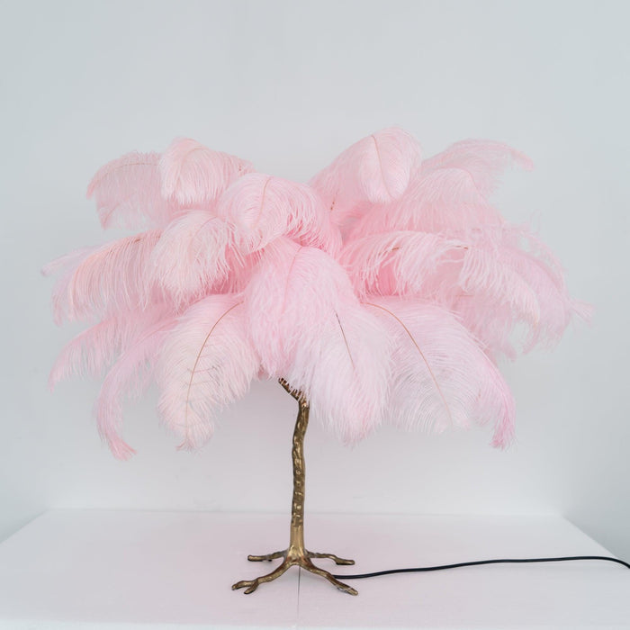 Ostrich Feather Table Lamp-DWHOME