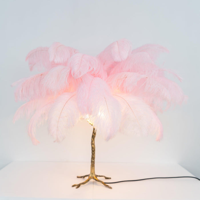 Ostrich Feather Table Lamp-DWHOME