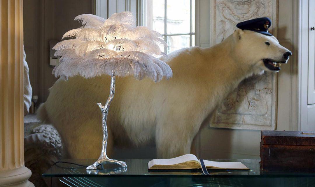 Ostrich Feather Table Lamp-DWHOME