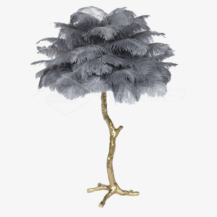 Ostrich Feather Table Lamp.