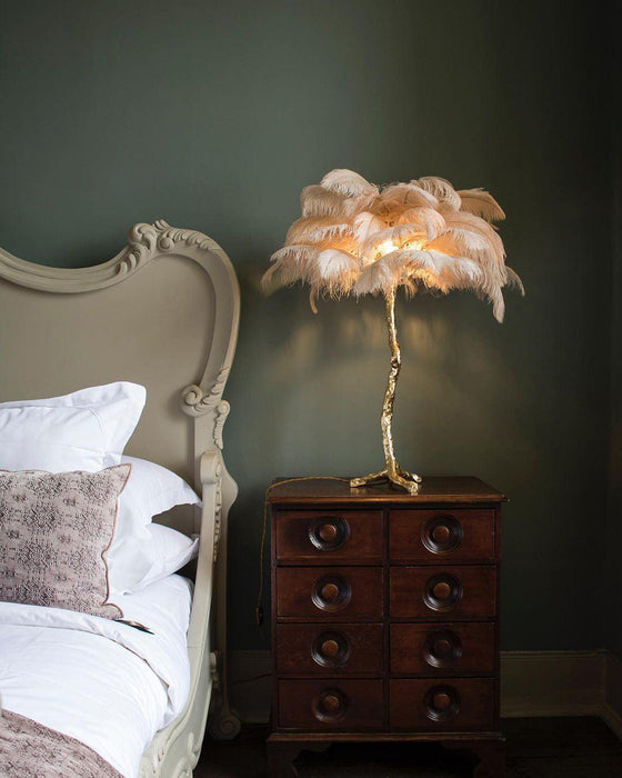 Ostrich Feather Table Lamp-DWHOME