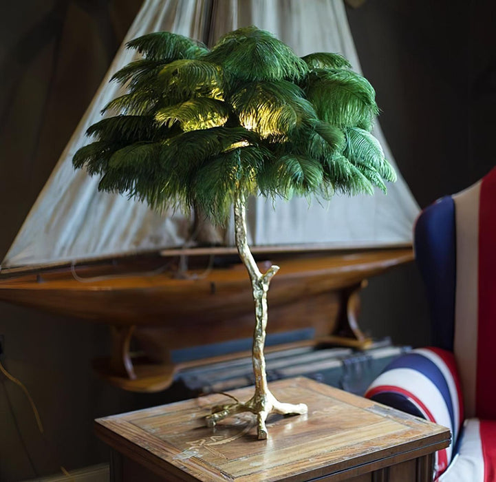 Ostrich Feather Table Lamp-DWHOME