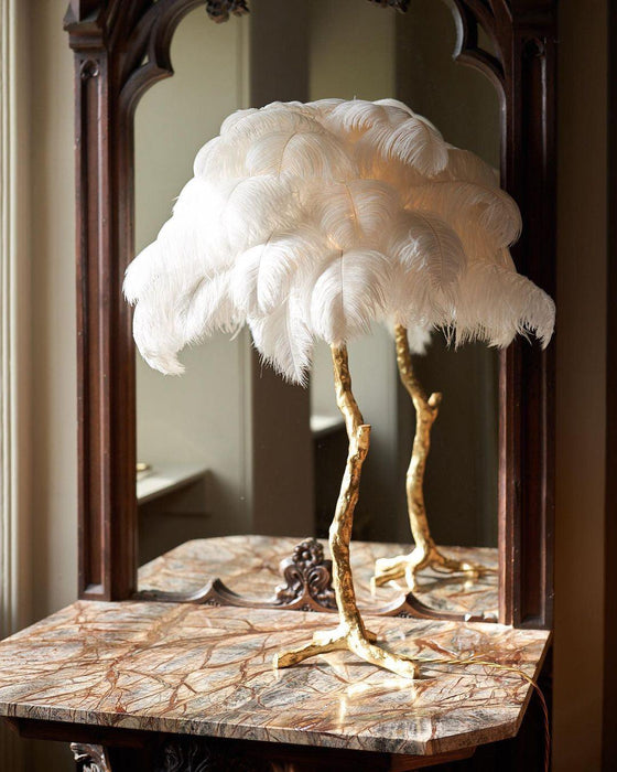 Ostrich Feather Table Lamp - Vakkerlight