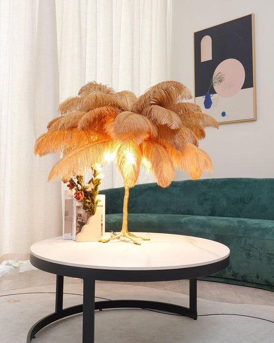 Ostrich Feather Table Lamp-DWHOME