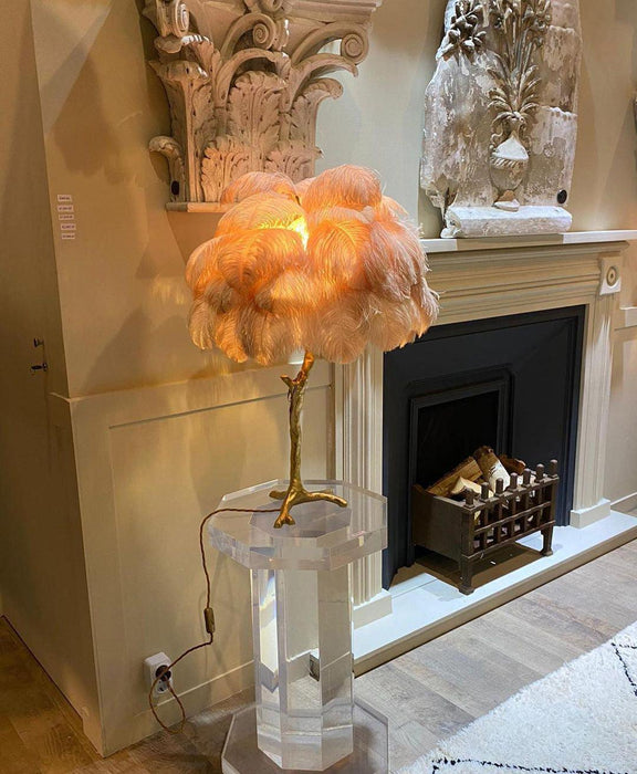 Ostrich Feather Table Lamp-DWHOME