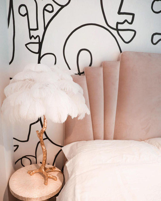 Ostrich Feather Table Lamp-DWHOME