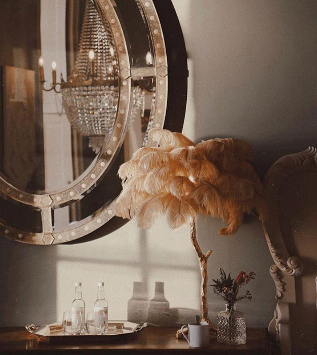 Ostrich Feather Table Lamp-DWHOME