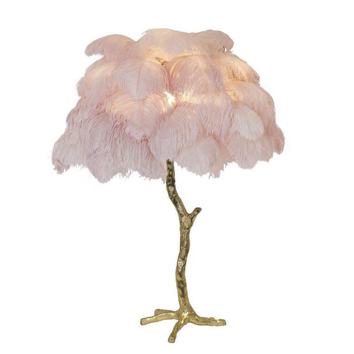 Ostrich Feather Table Lamp-DWHOME