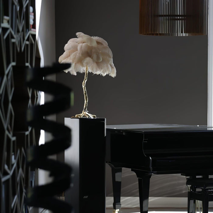 Ostrich Feather Table Lamp-DWHOME