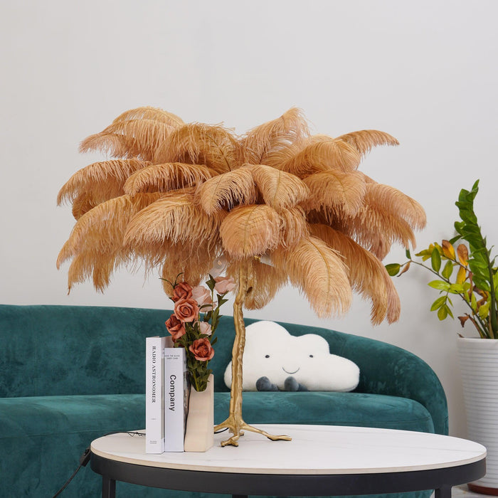 Ostrich Feather Table Lamp-DWHOME