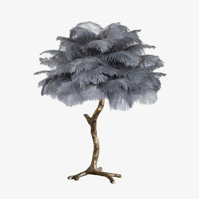 Ostrich Feather Table Lamp.