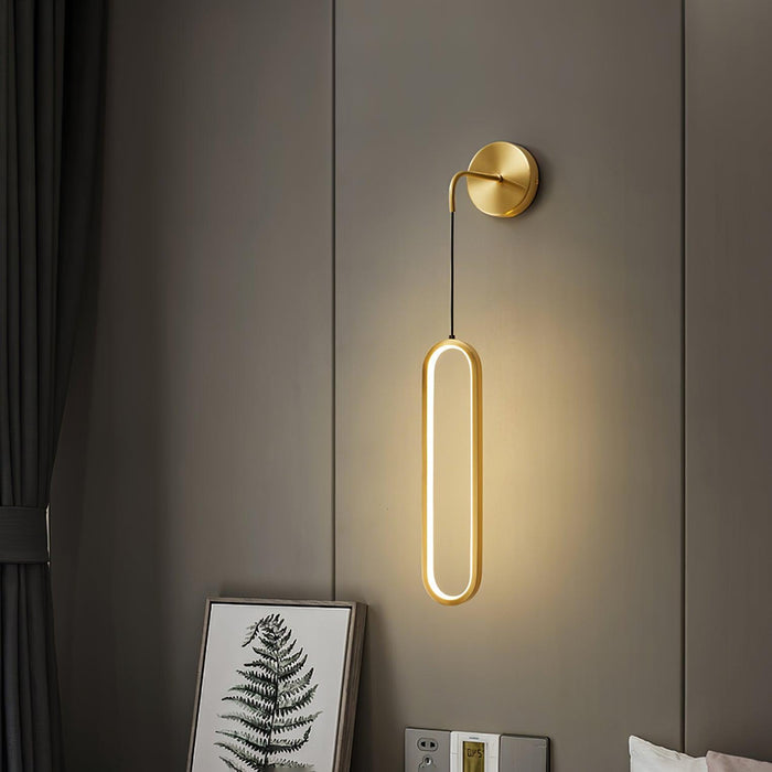 Oval LED Brass Wall Lamp - DWHOME