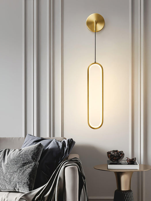 Oval LED Brass Wall Lamp.