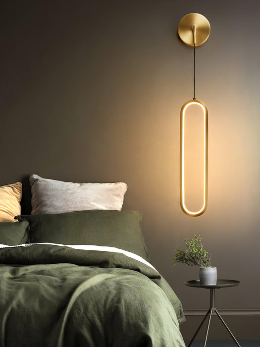 Oval LED Brass Wall Lamp.