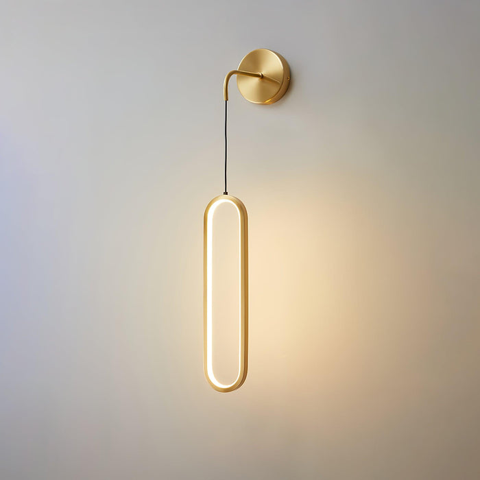 Oval LED Brass Wall Lamp.