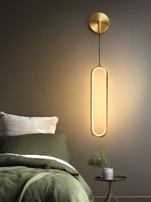 Oval LED Brass Wall Lamp.