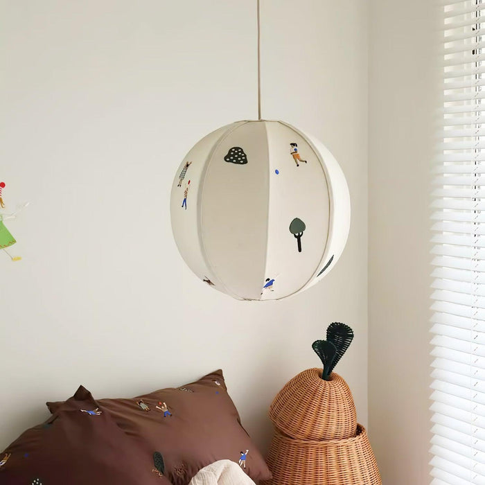 Park Embroidered Textile Pendant Lamp-DWHOME