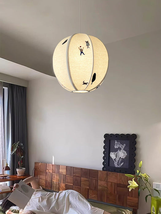 Park Embroidered Textile Pendant Lamp.