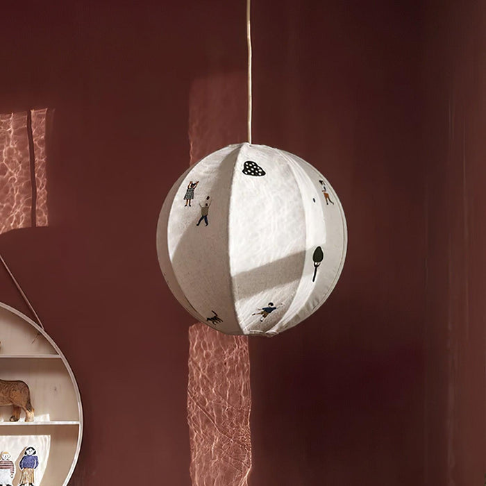 Park Embroidered Textile Pendant Lamp-DWHOME