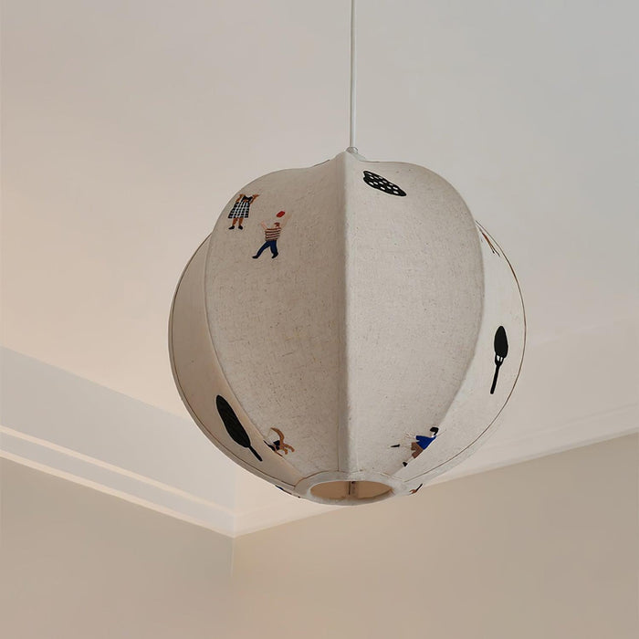 Park Embroidered Textile Pendant Lamp-DWHOME