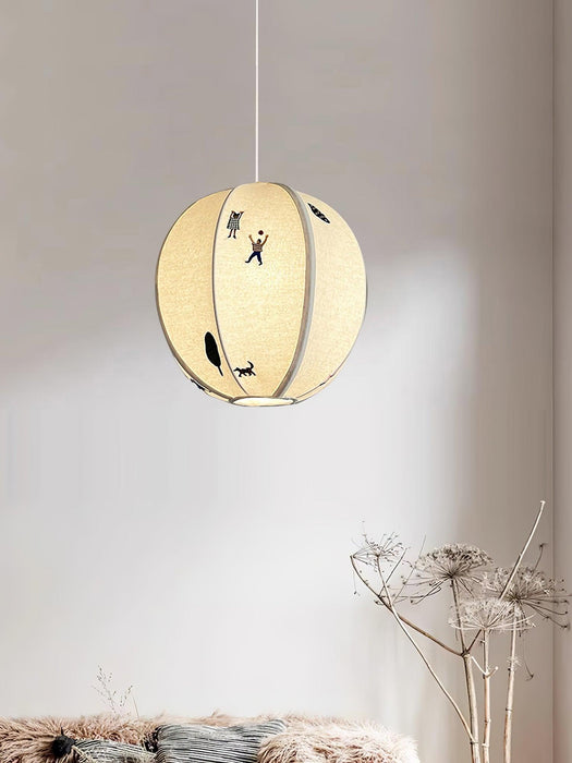 Park Embroidered Textile Pendant Lamp.