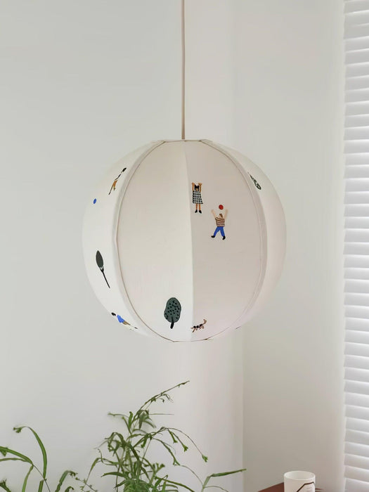 Park Embroidered Textile Pendant Lamp.