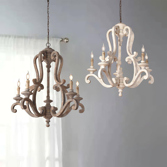 Parrotuncle Wooden Candle Chandelier-DWHOME