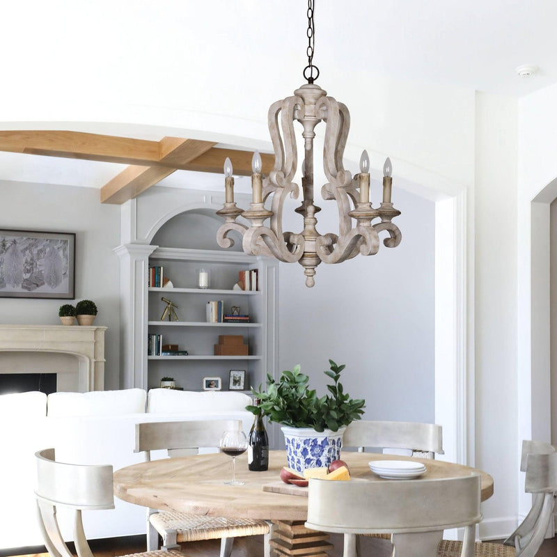 Parrotuncle Wooden Candle Chandelier-DWHOME