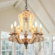 Parrotuncle Wooden Candle Chandelier-DWHOME