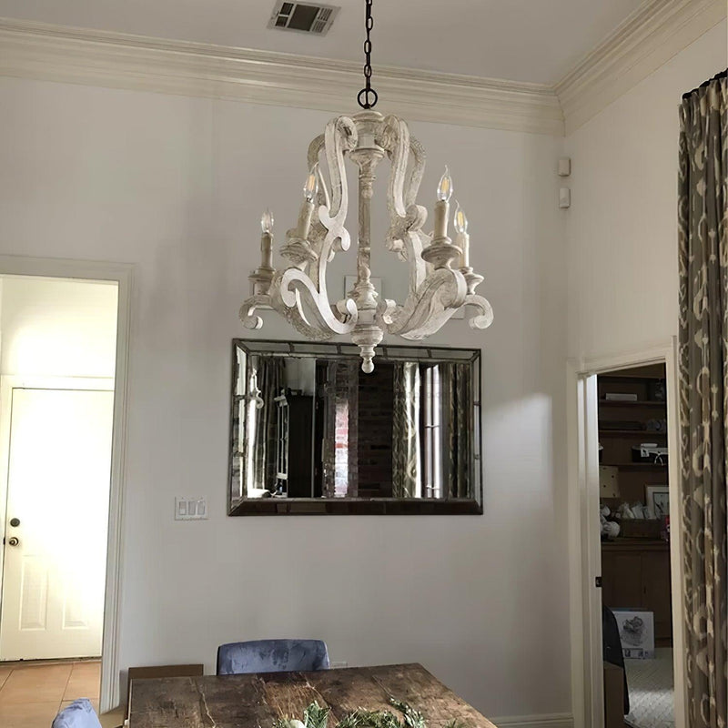 Parrotuncle Wooden Candle Chandelier-DWHOME