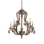 Parrotuncle Wooden Candle Chandelier-DWHOME