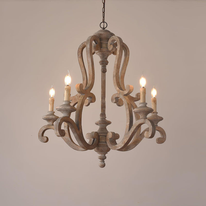 Parrotuncle Wooden Candle Chandelier-DWHOME