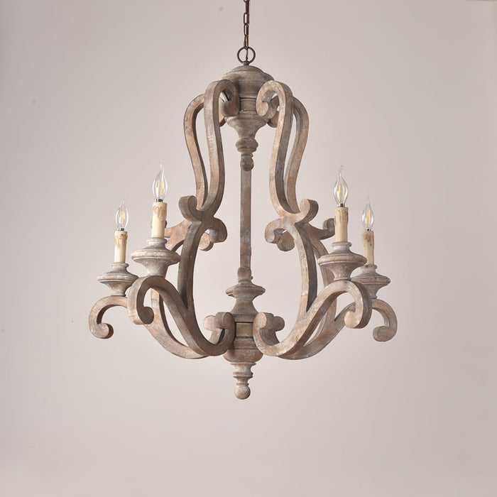 Parrotuncle Wooden Candle Chandelier-DWHOME