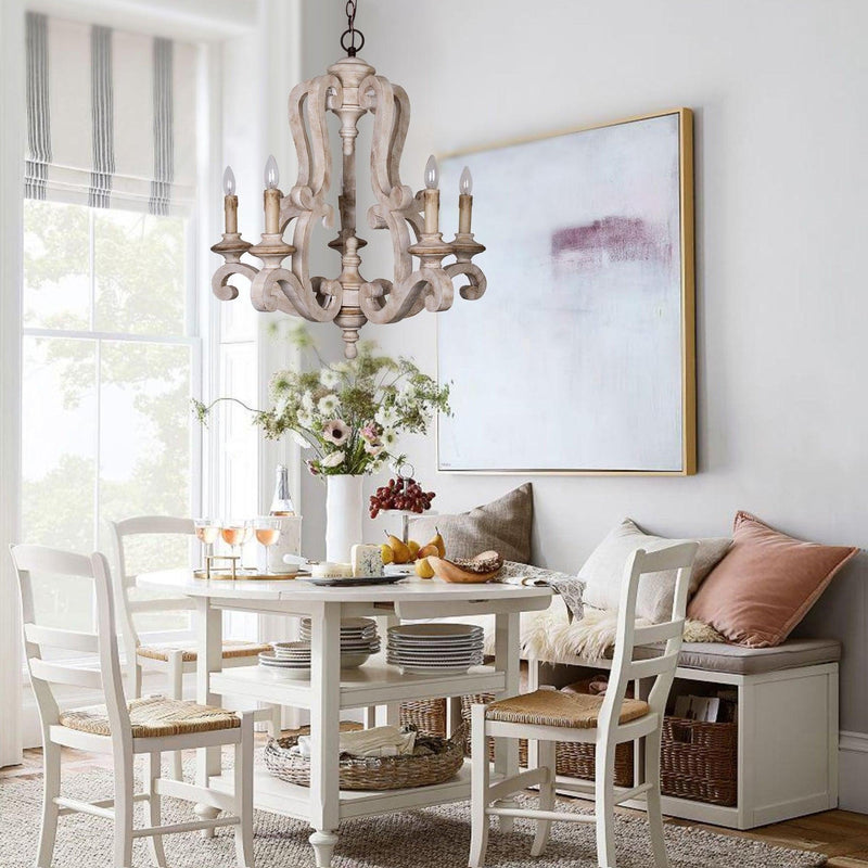 Parrotuncle Wooden Candle Chandelier-DWHOME